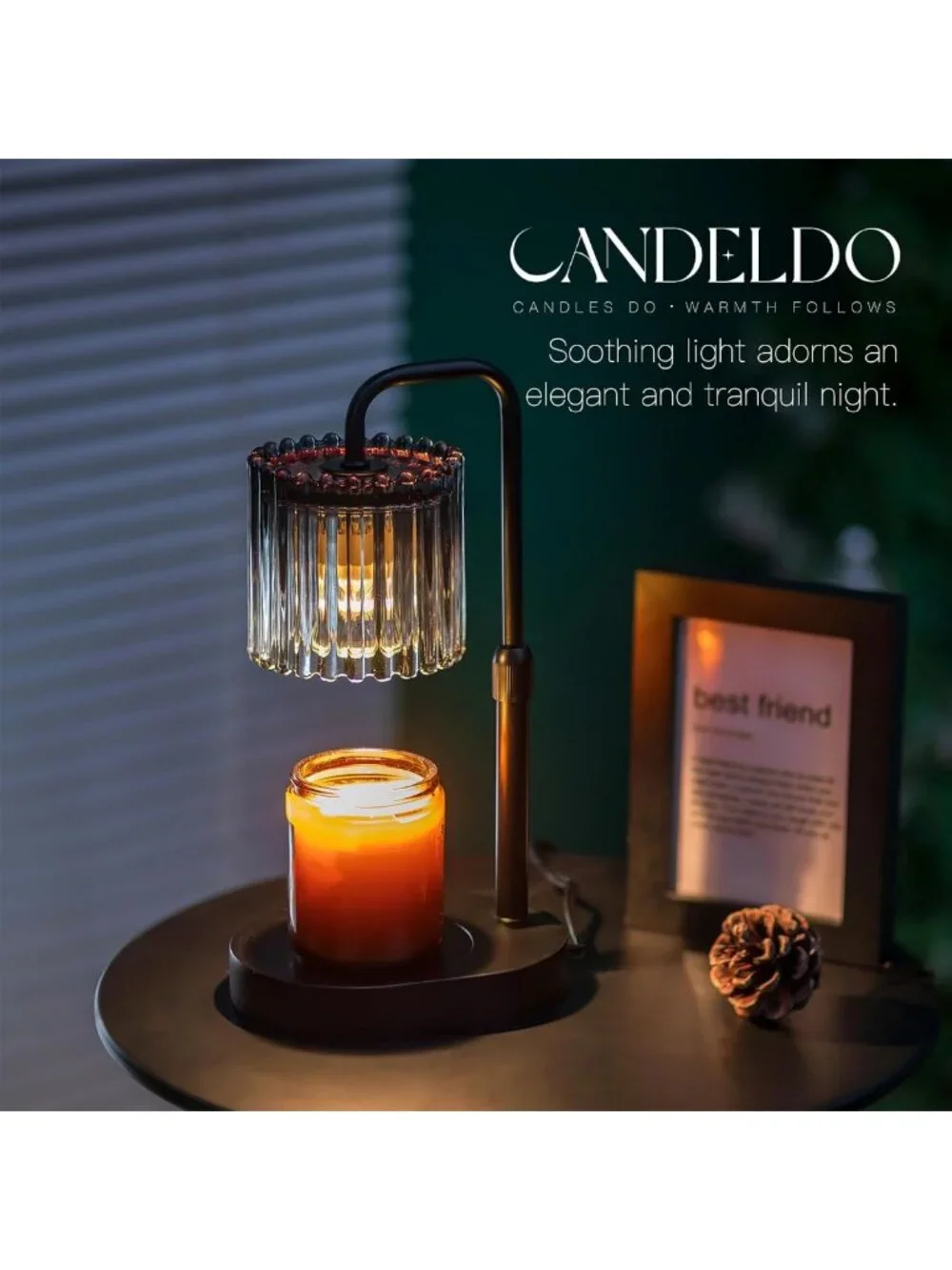 Adjustable Candle Warmer Lamp with Timer - Dimmable Wax Melt Heater for Home